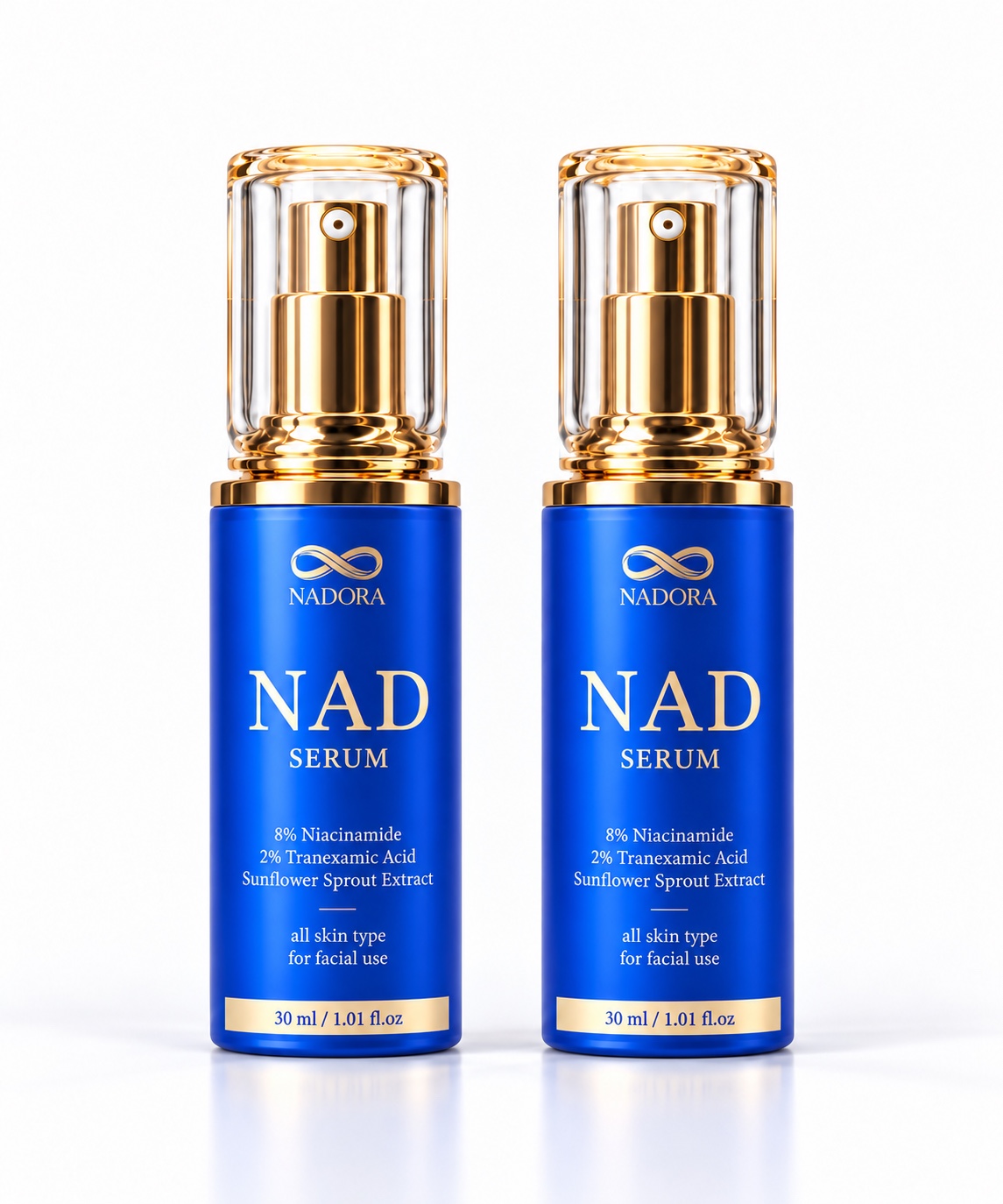 ภาพจำลอง NADORA ขวด 30 ml จำนวน 2 ขวด สร้างด้วย AI