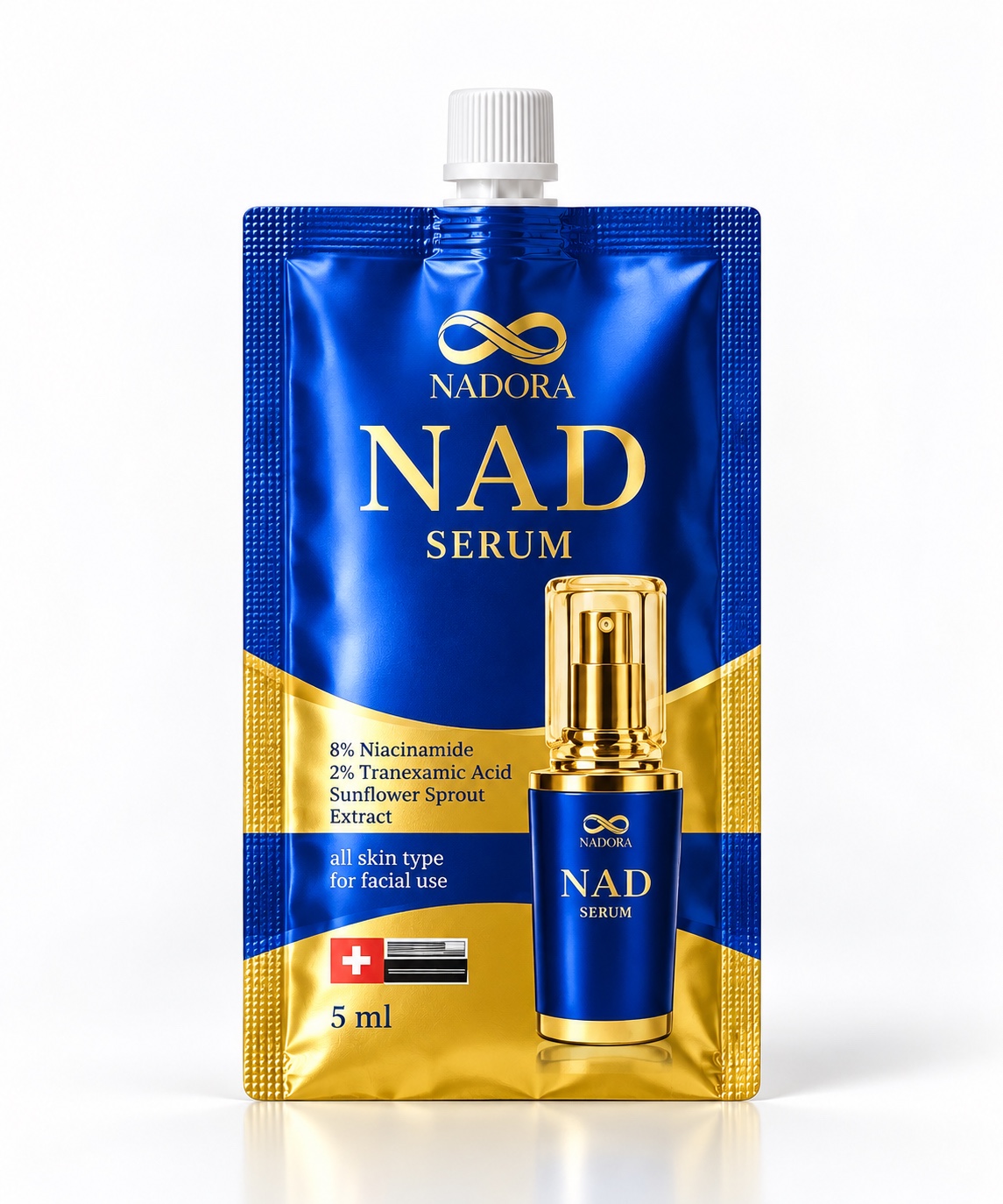 ภาพจำลองสินค้า NADORA NAD SERUM แบบซอง 5 ml สร้างด้วย AI